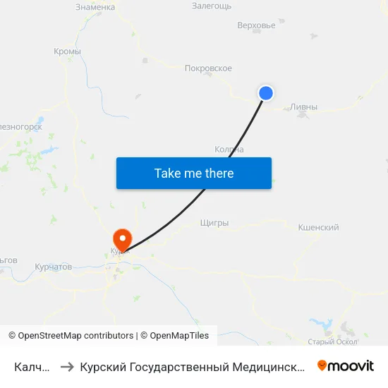 Калчанка to Курский Государственный Медицинский Университет map
