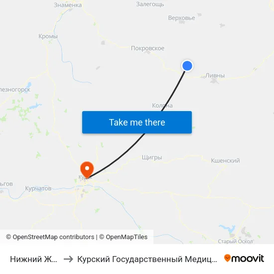 Нижний Жерновец to Курский Государственный Медицинский Университет map