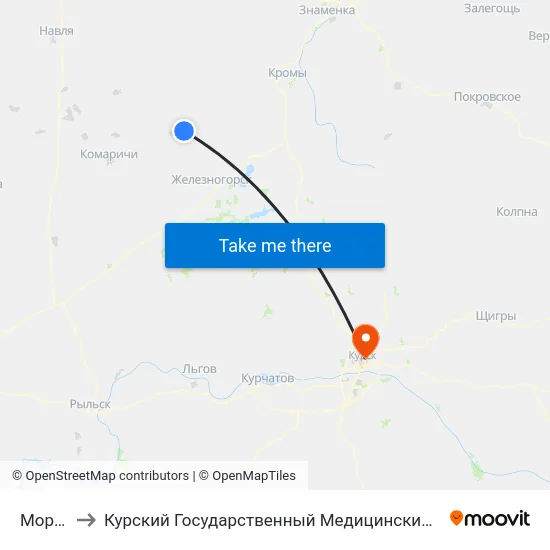 Морево to Курский Государственный Медицинский Университет map