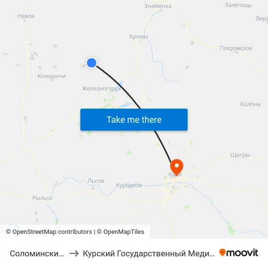 Соломинский Поворот to Курский Государственный Медицинский Университет map