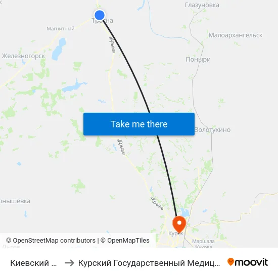 Киевский Поворот to Курский Государственный Медицинский Университет map