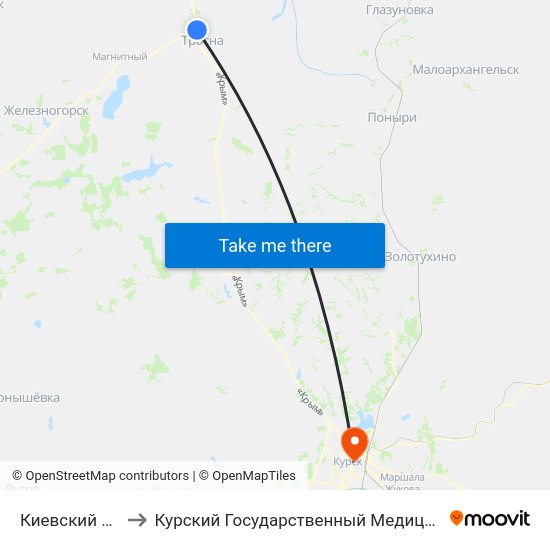 Киевский Поворот to Курский Государственный Медицинский Университет map