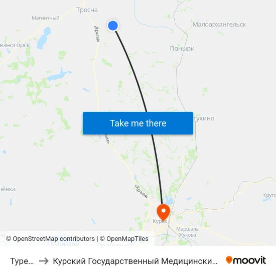 Турейка to Курский Государственный Медицинский Университет map
