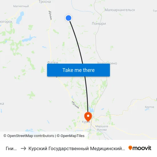 Гнилец to Курский Государственный Медицинский Университет map