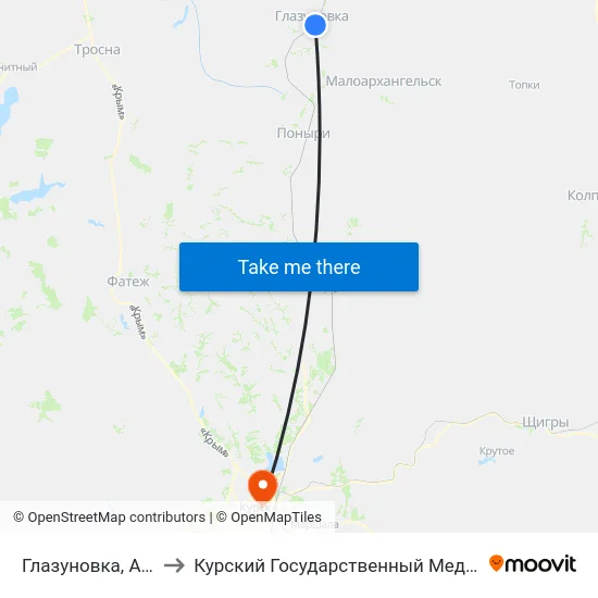 Глазуновка, Автостанция to Курский Государственный Медицинский Университет map