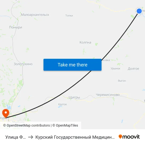 Улица Фрунзе to Курский Государственный Медицинский Университет map