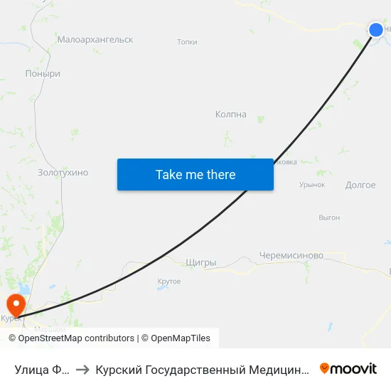 Улица Фрунзе to Курский Государственный Медицинский Университет map
