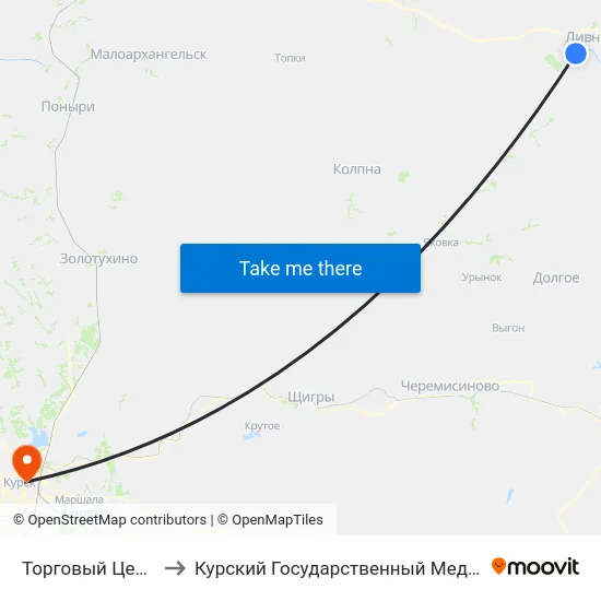 Торговый Центр «Ермак» to Курский Государственный Медицинский Университет map