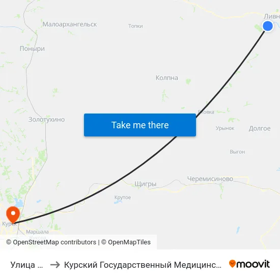Улица Мира to Курский Государственный Медицинский Университет map