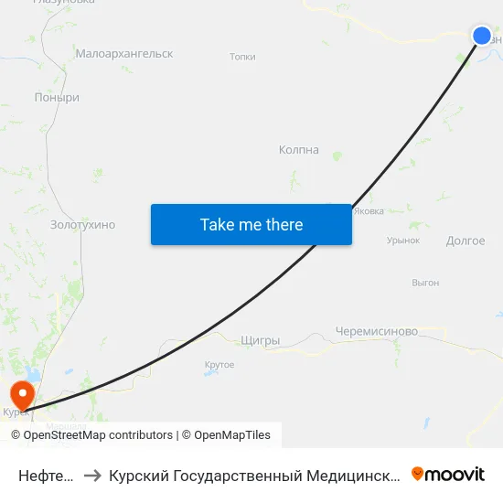 Нефтебаза to Курский Государственный Медицинский Университет map