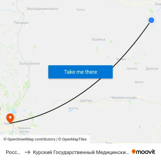 Росстани to Курский Государственный Медицинский Университет map