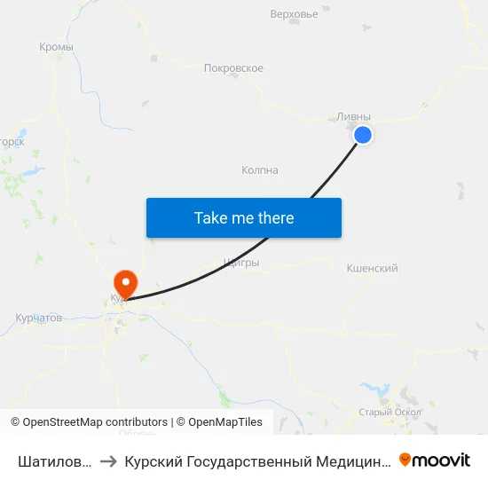 Шатилова Гора to Курский Государственный Медицинский Университет map