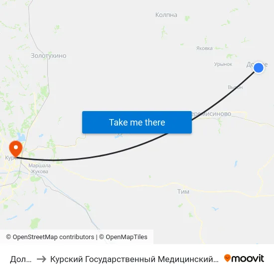 Долгая to Курский Государственный Медицинский Университет map