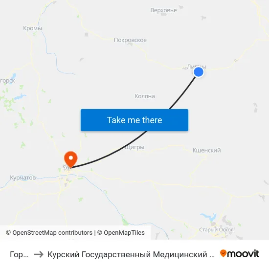 Горгаз to Курский Государственный Медицинский Университет map