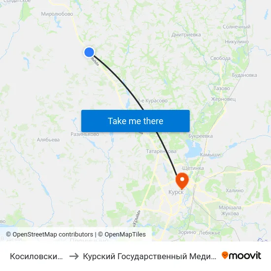 Косиловский Поворот to Курский Государственный Медицинский Университет map