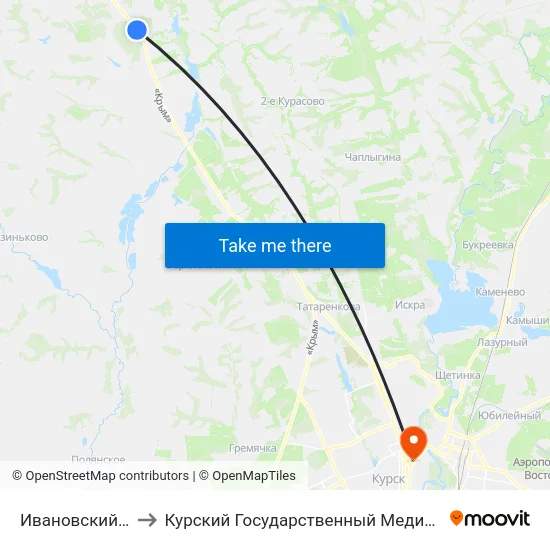 Ивановский Поворот to Курский Государственный Медицинский Университет map