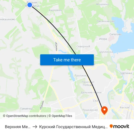 Верхняя Медведица to Курский Государственный Медицинский Университет map