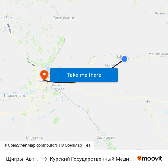 Щигры, Автостанция to Курский Государственный Медицинский Университет map