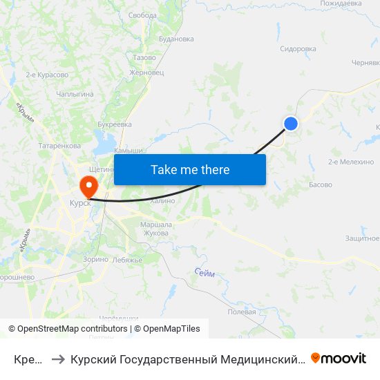 Кресты to Курский Государственный Медицинский Университет map