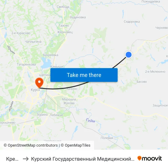 Кресты to Курский Государственный Медицинский Университет map
