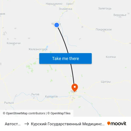 Автостанция to Курский Государственный Медицинский Университет map