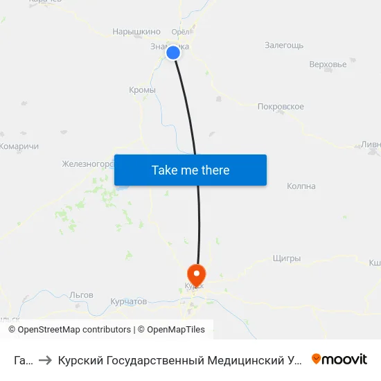 Гать to Курский Государственный Медицинский Университет map