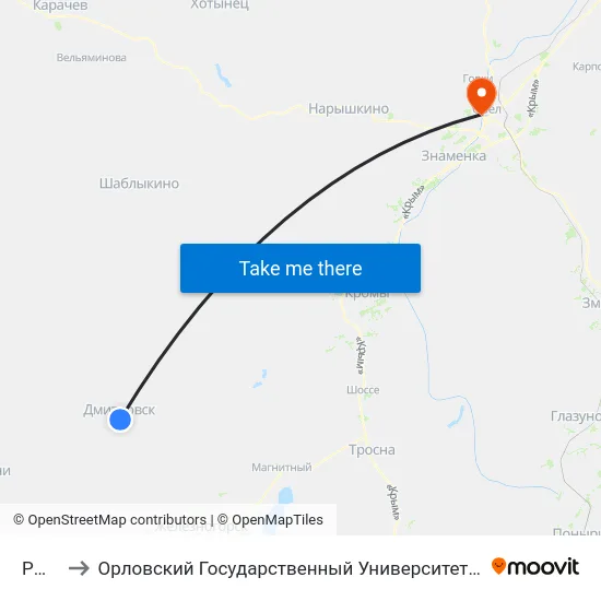 Рынок to Орловский Государственный Университет. Медицинский Институт map