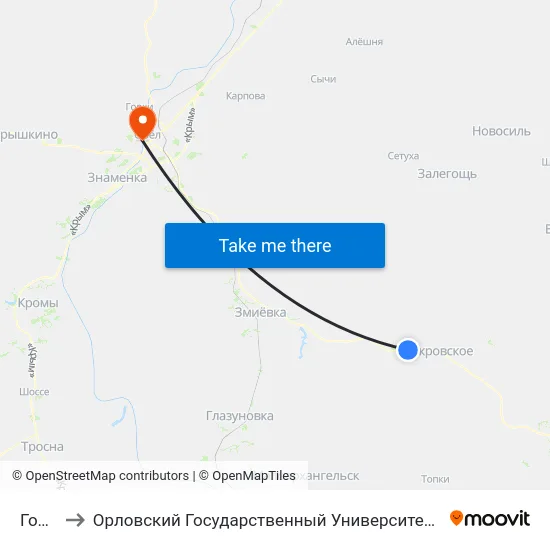 Голема to Орловский Государственный Университет. Медицинский Институт map