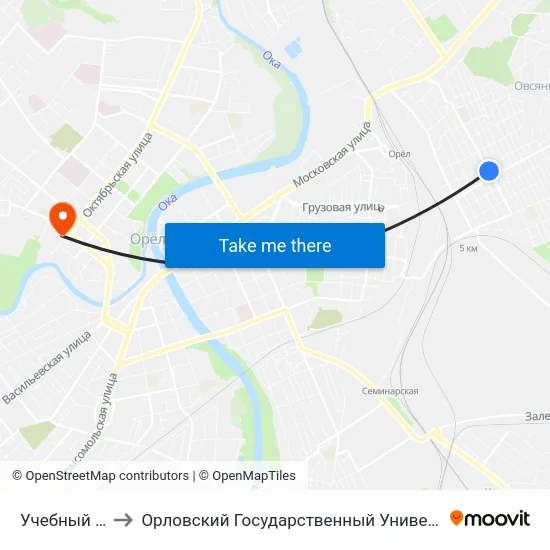 Учебный Комбинат to Орловский Государственный Университет. Медицинский Институт map