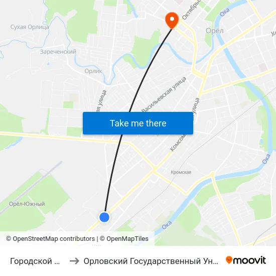 Городской Центр Культуры to Орловский Государственный Университет. Медицинский Институт map