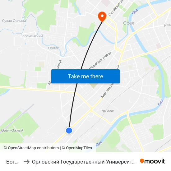 Ботаника to Орловский Государственный Университет. Медицинский Институт map
