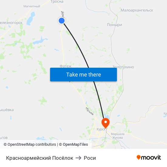 Красноармейский Посёлок to Роси map