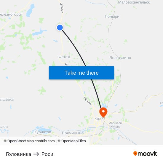 Головинка to Роси map