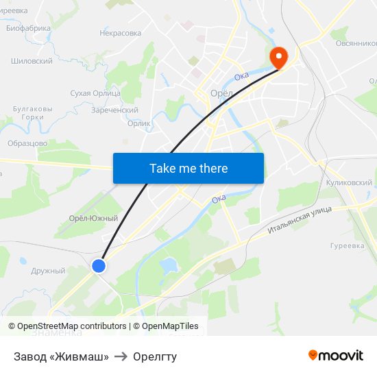 Завод «Живмаш» to Орелгту map