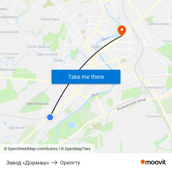 Завод «Дормаш» to Орелгту map