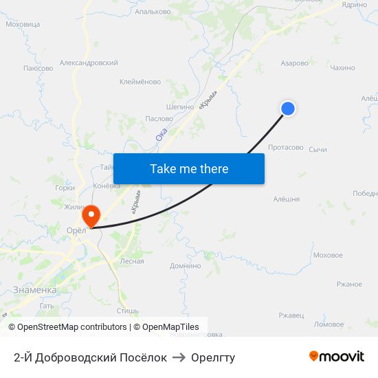 2-Й Доброводский Посёлок to Орелгту map