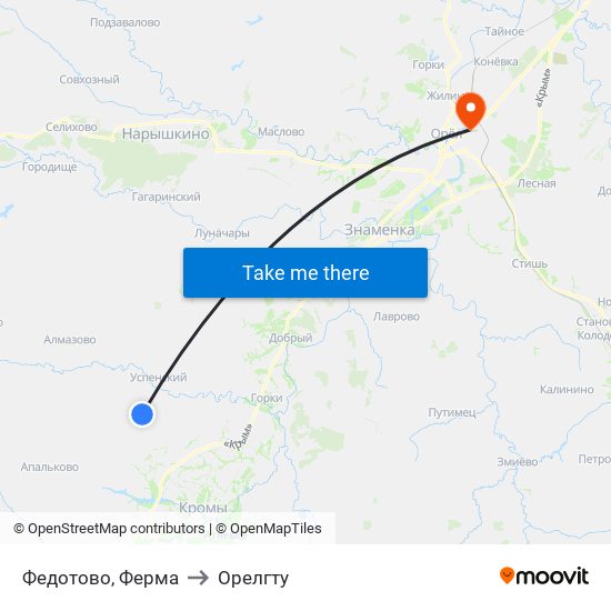 Федотово, Ферма to Орелгту map