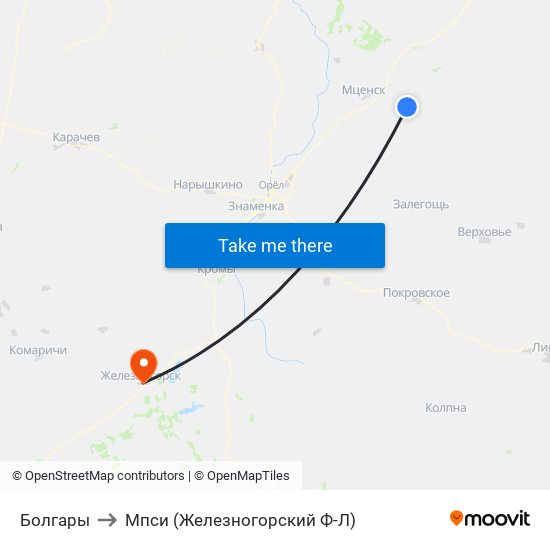 Болгары to Мпси (Железногорский Ф-Л) map