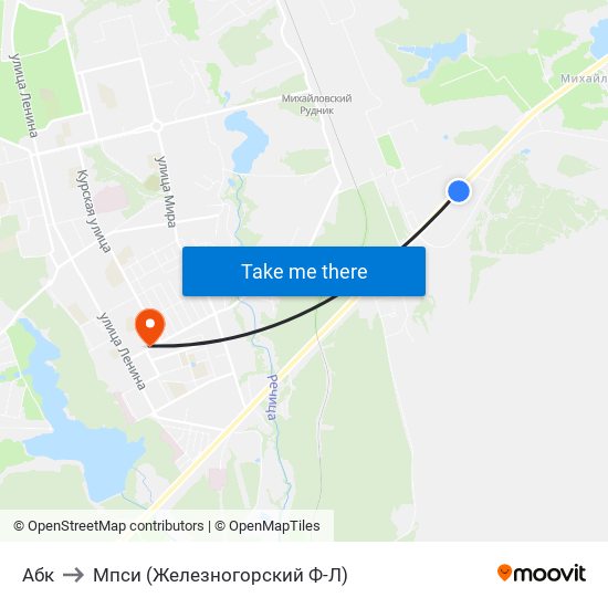 Абк to Мпси (Железногорский Ф-Л) map