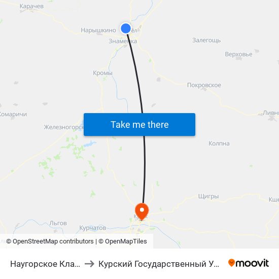 Наугорское Кладбище to Курский Государственный Университет map