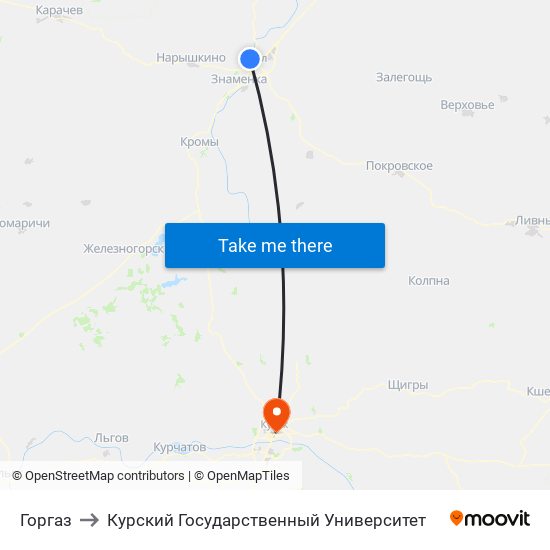 Горгаз to Курский Государственный Университет map