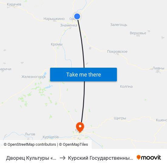 Дворец Культуры «Металлург» to Курский Государственный Университет map