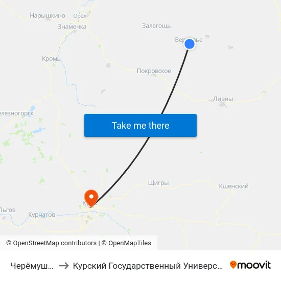 Черёмушки to Курский Государственный Университет map
