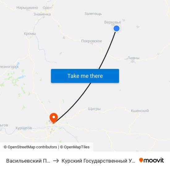 Васильевский Поворот to Курский Государственный Университет map