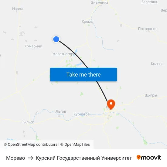 Морево to Курский Государственный Университет map