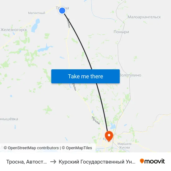 Тросна, Автостанция to Курский Государственный Университет map