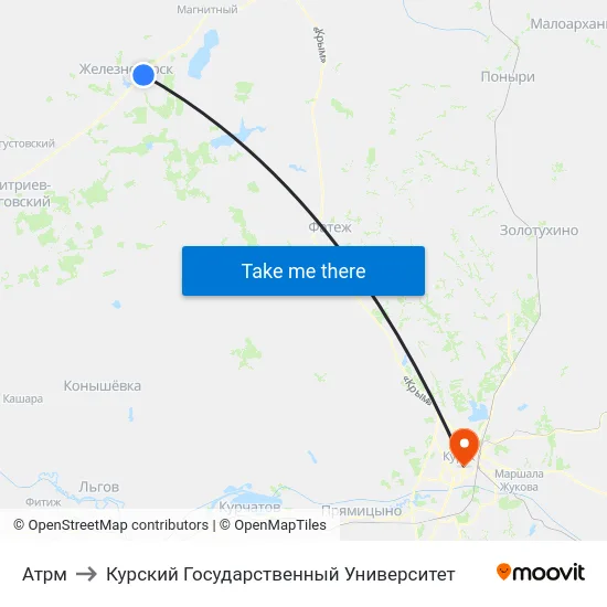 Атрм to Курский Государственный Университет map