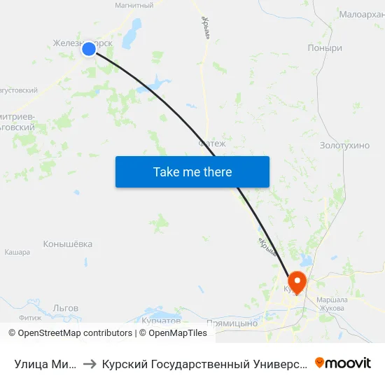 Улица Мира to Курский Государственный Университет map