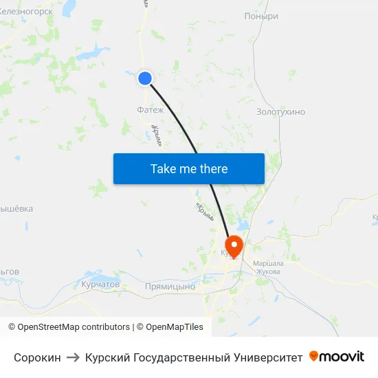 Сорокин to Курский Государственный Университет map