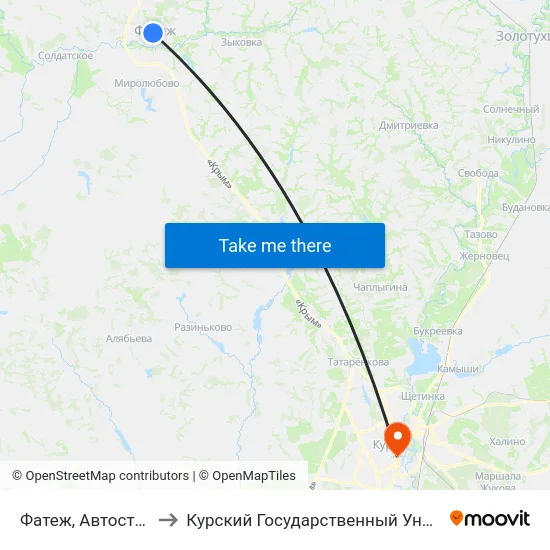 Фатеж, Автостанция to Курский Государственный Университет map